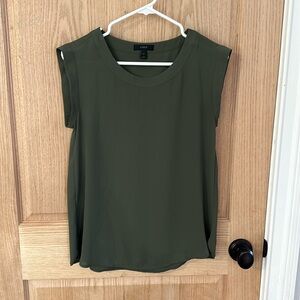 J Crew Olive green cap sleeve top